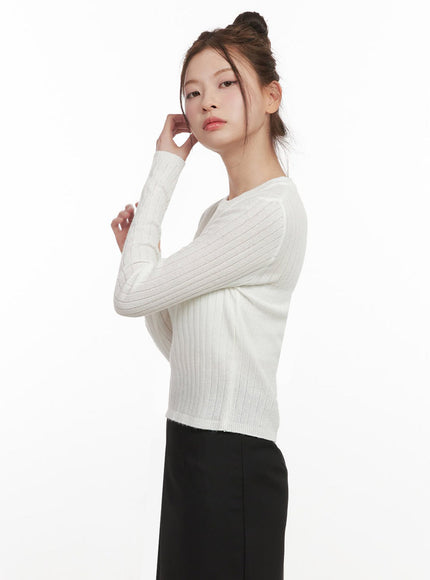 Ribbed Cropped Sweater IF505