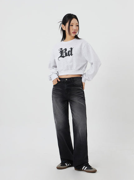Graphic Cropped Sweatshirt CF327