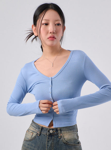 Crop Cardigan with Buttons