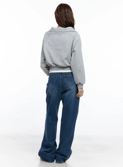 collar-solid-half-zip-sweatshirt-cg520
