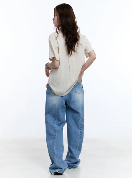 Linen Short-Sleeve Collared CU513