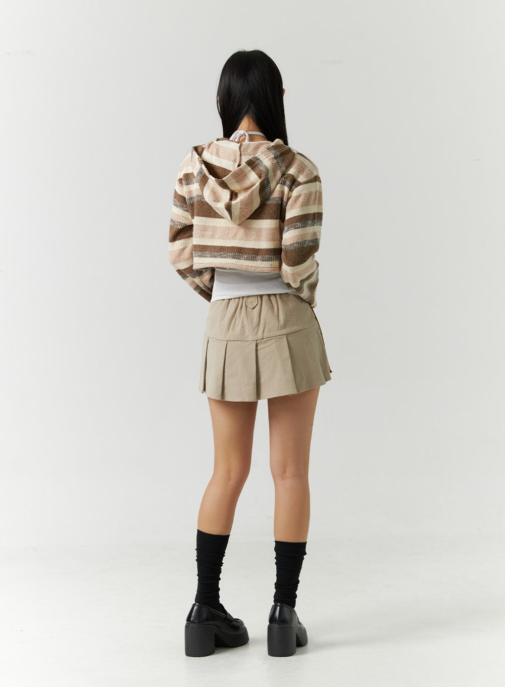 striped-shirring-hooded-crop-sweater-cd301