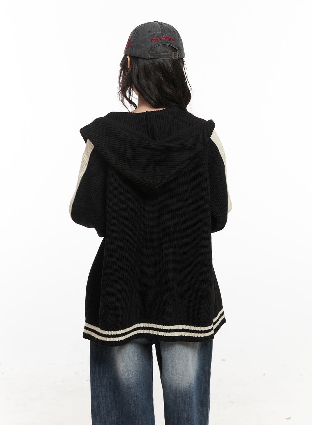 Oversized Hooded Knit Jacket CJ523