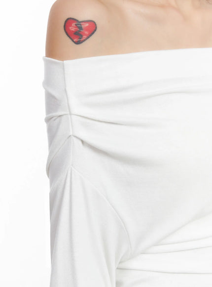 Draped Off Shoulder Top IS508