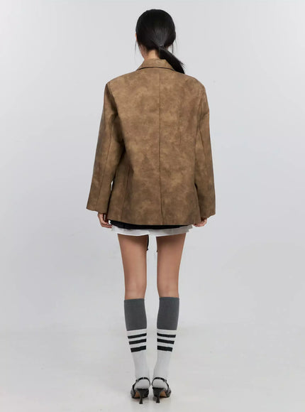 Matte Faux-Leather Jacket IS516