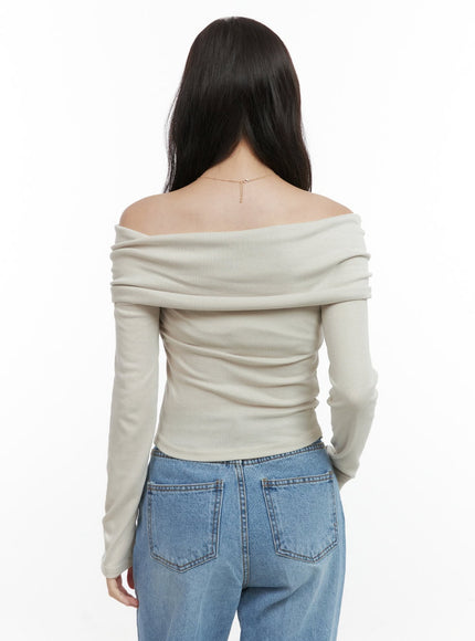 shirred-off-shoulder-long-sleeve-top-os423