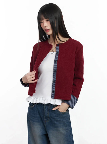 checkered-accent-fleece-cardigan-f517
