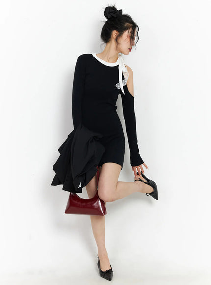 elegant-one-shoulder-laced-mini-dress-cj522