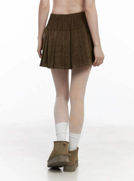 velvet-pleated-mini-skirt-cj506