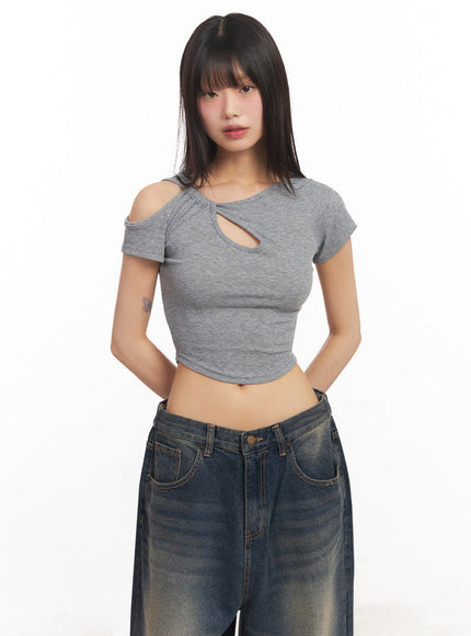 Asymmetric Cut-Out Crop Top IY502