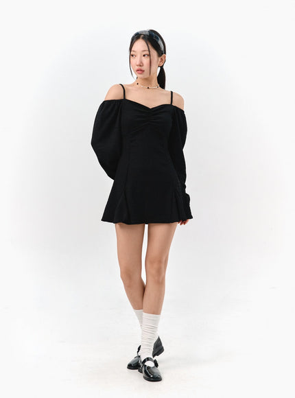 off-shoulder-shirred-mini-dress-is301