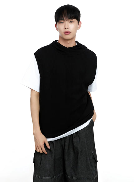 Men's Knit Tank Hoodie IG520