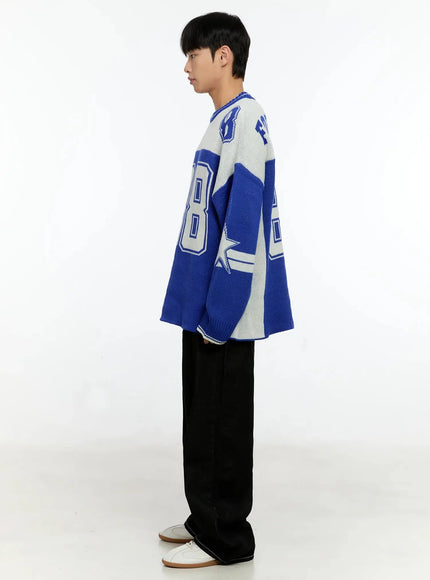 Men's Oversized Rugby Sweater IN506