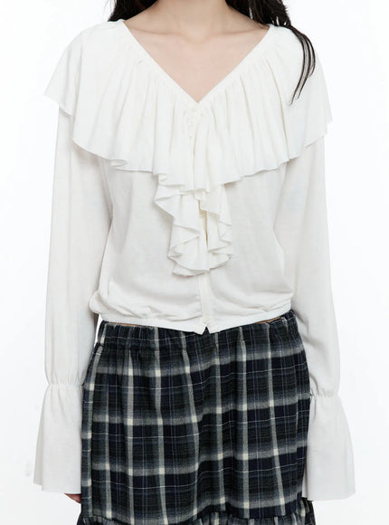 Ruffle Flare Sleeved Cardigan CN517