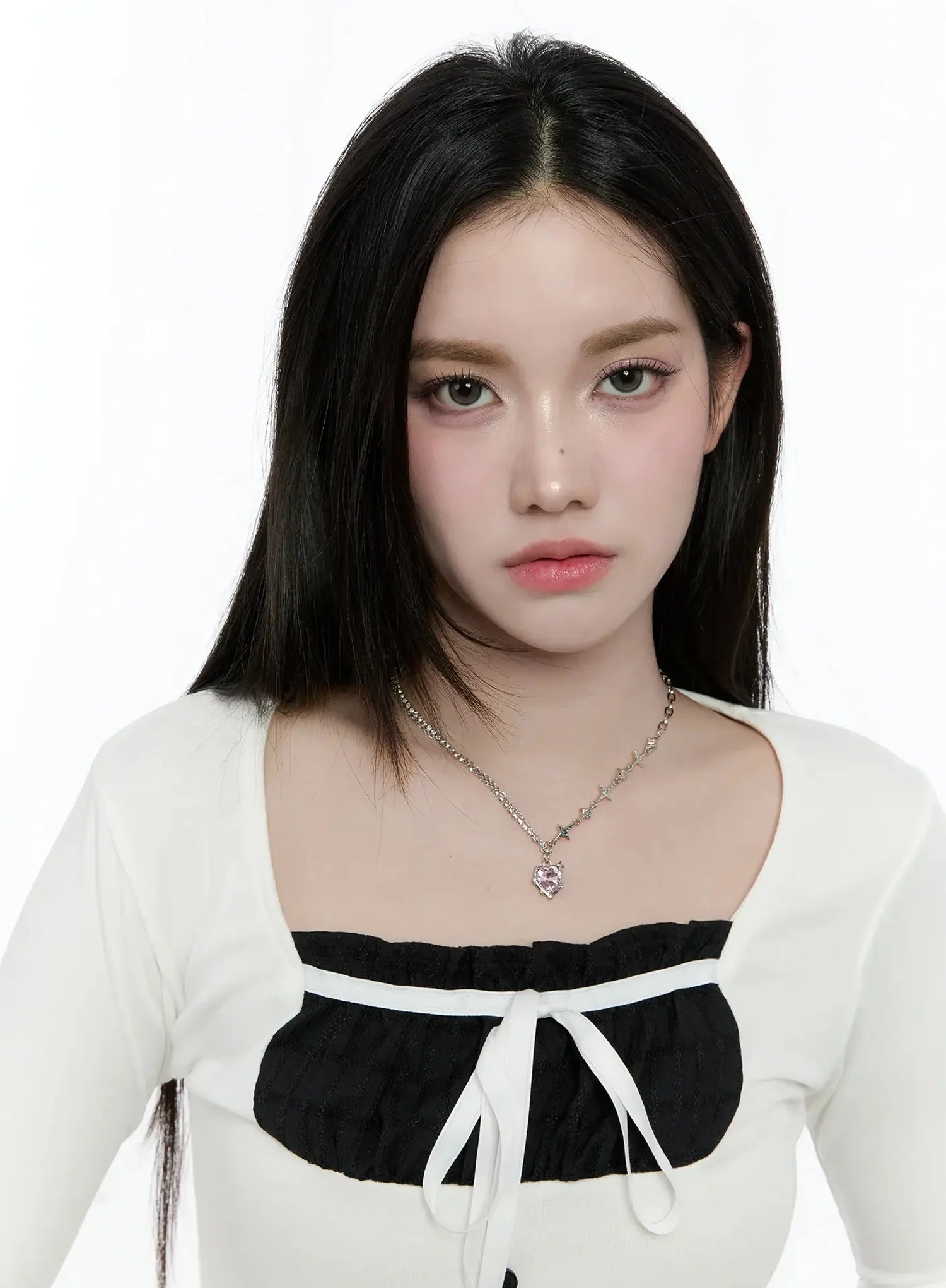 Double Chain Heart Pendant Necklace IO527