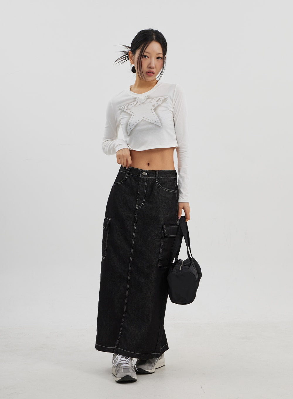 Star Long Sleeve Cropped Top CJ330