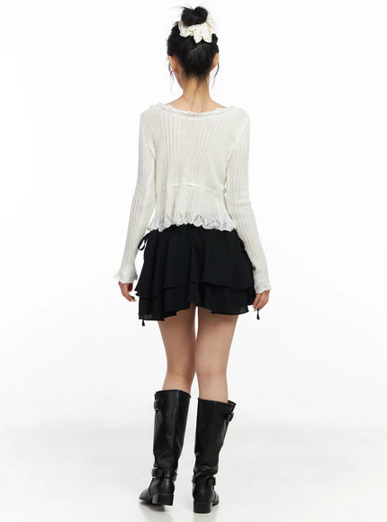 chic-ribbon-flare-mini-skirt-cj523