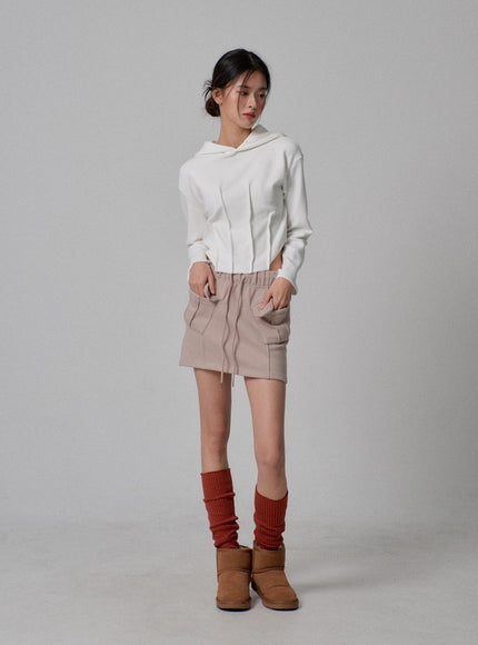 Stitch Cropped Hoodie IJ313