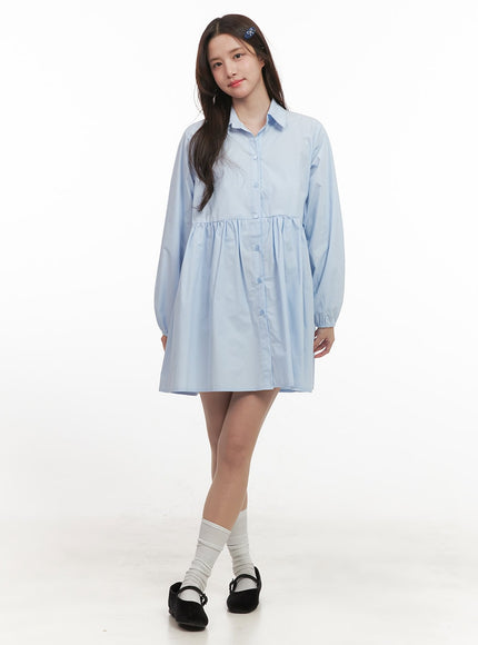 A-Line Shirt Collar Dress CJ515