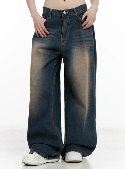 Solji Acid Washed Wide-Leg Jeans IL531