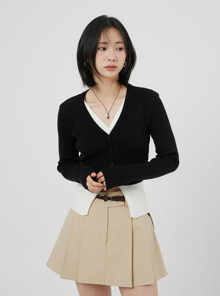 High Waist Pleated Mini Skirt OM306