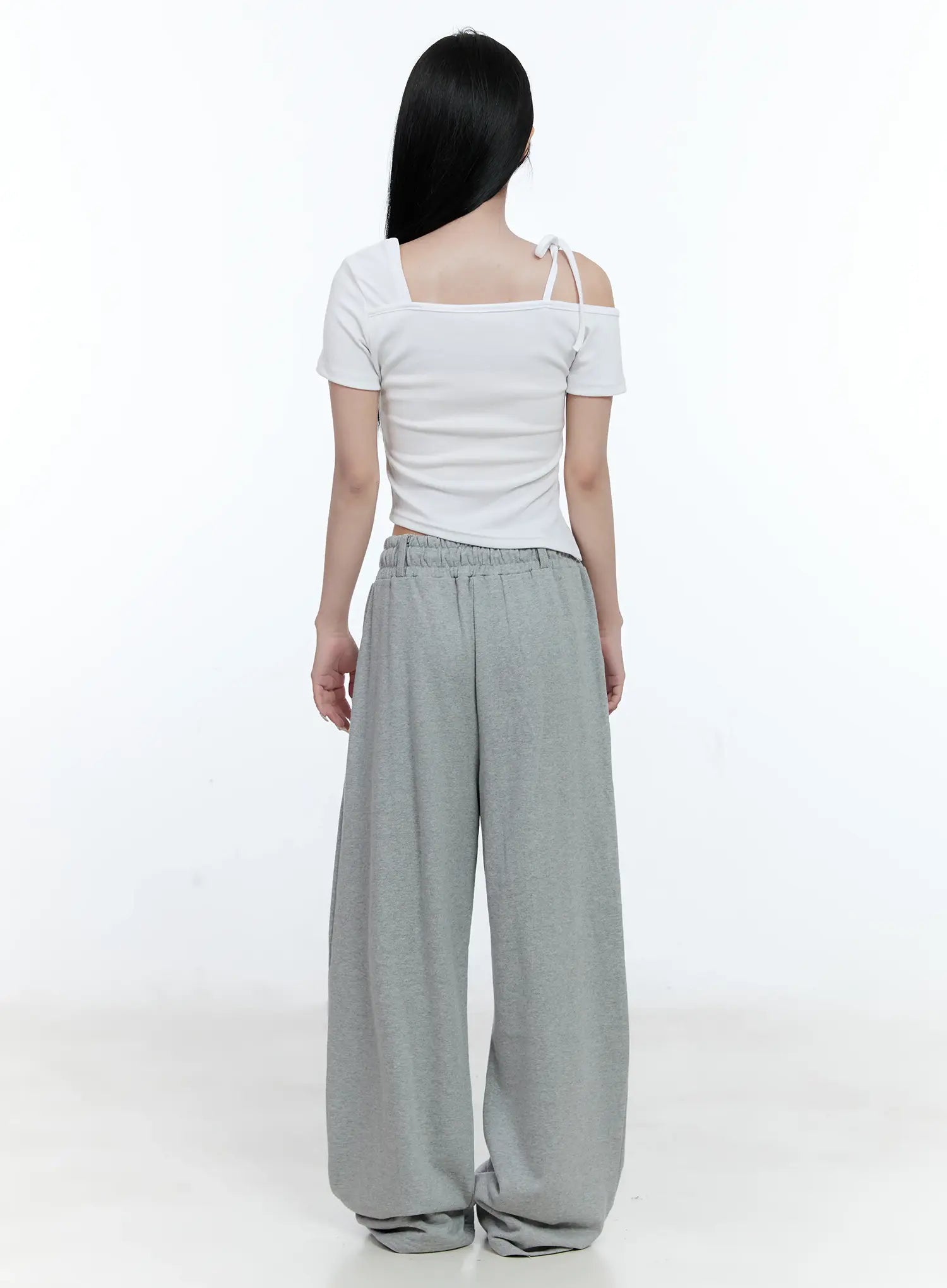 Cozy Pintuck Wide-Leg Sweatpants CG501