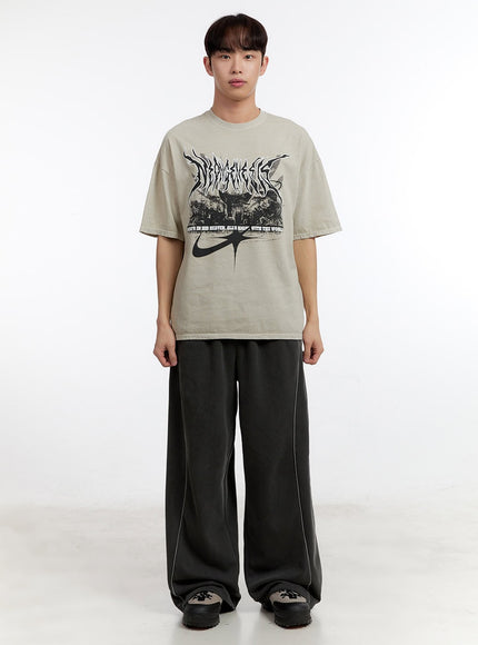 Men's Washed Wide-Fit Sweatpants IA504
