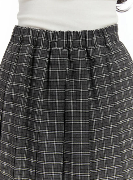 Plaid A-Line Midi Skirt CM510