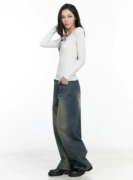 tata-vintage-dark-blue-washed-wide-leg-jeans-ij528