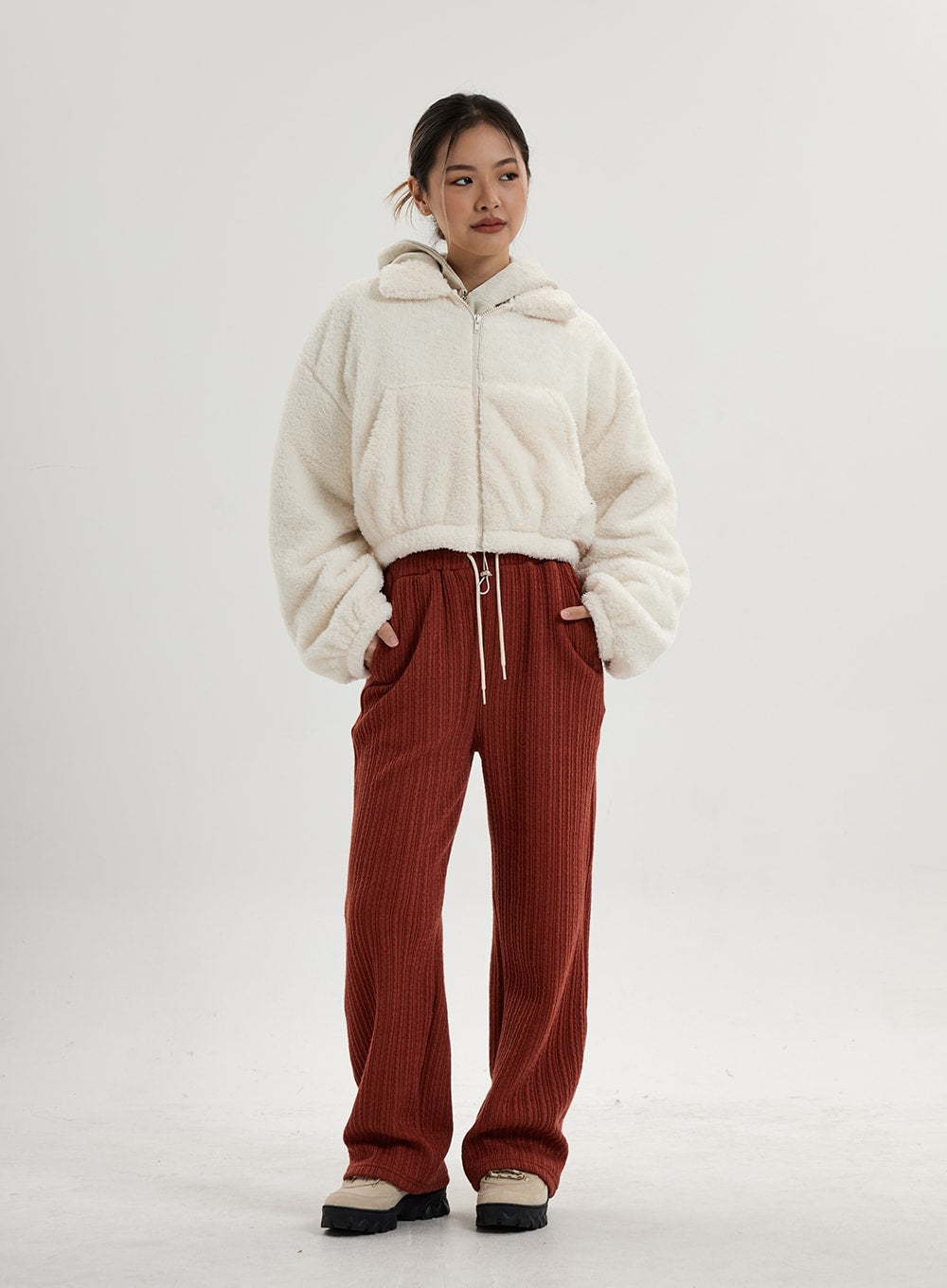 Elastic Wide Knit Pants CN14