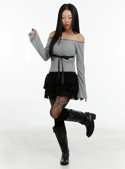 Lace Tiered Skirt ID525