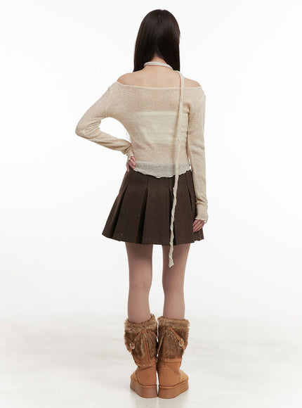 Cozy Pleated Mini Skirt IJ510