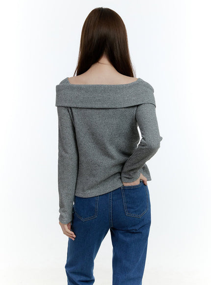 Cozy Buttoned Ribbed Sweater CF504