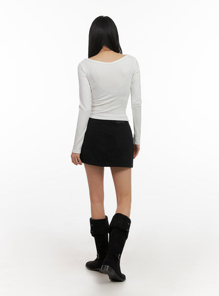 Warm Basic Mini Skirt ID431