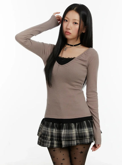 shirred-v-neck-top-id525