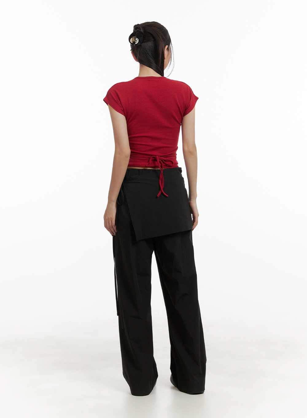 Cotton Wrap Skirt Wide Pants CY403 - Acubi style | LEWKIN