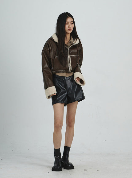 Faux Leather Shorts CD06