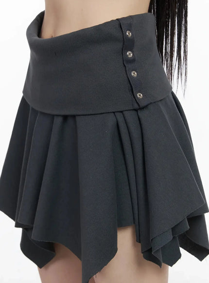 asymmetric-foldover-waist-mini-skirt-iy511