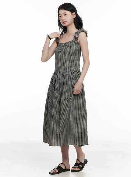 Shirred Flare Midi Dress CA509