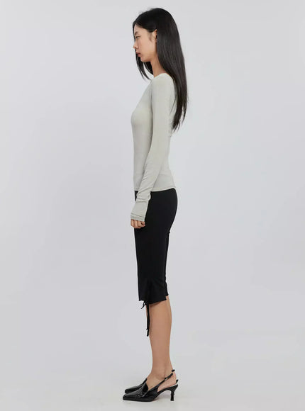 Boat Neck Long Sleeve Tee IO530