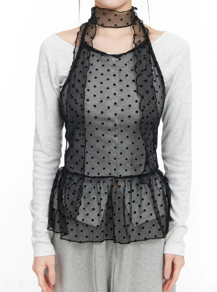 polka-dot-sheer-tank-top-and-scarf-cf518