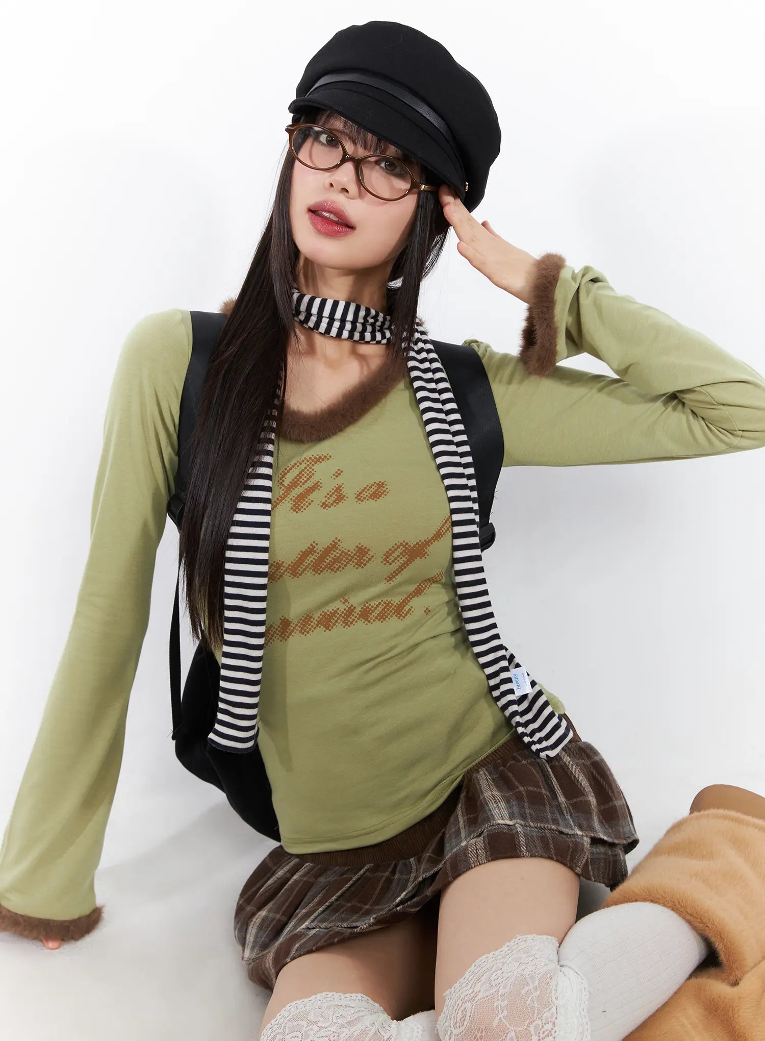 plaid-ruffle-mini-skirt-cd518