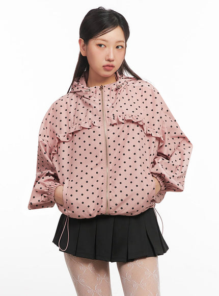 polka-dot-hooded-nylon-jacket-ia525