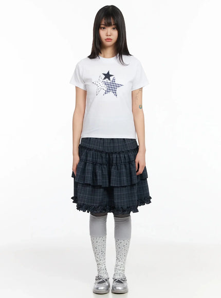 plaid-frill-tiered-midi-skirt-ia523