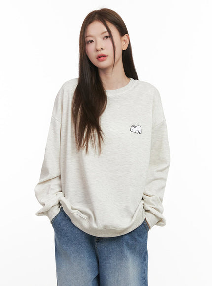 Cozy Embroidered Sweatshirt IJ530