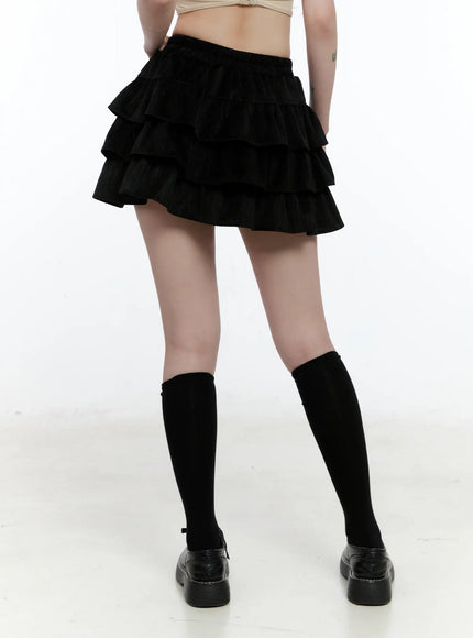 layered-velvet-mini-skirt-cn517