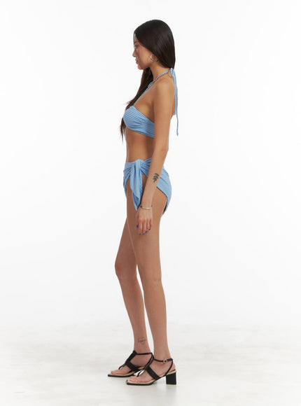 shirred-halter-bikini-set-with-cover-up-light-blue-oy408