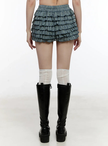 plaid-ruffle-mini-skort-cl504