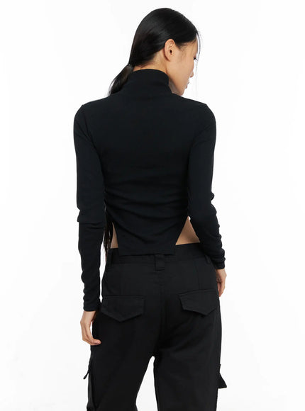 ribbed-contrast-half-zip-top-co528