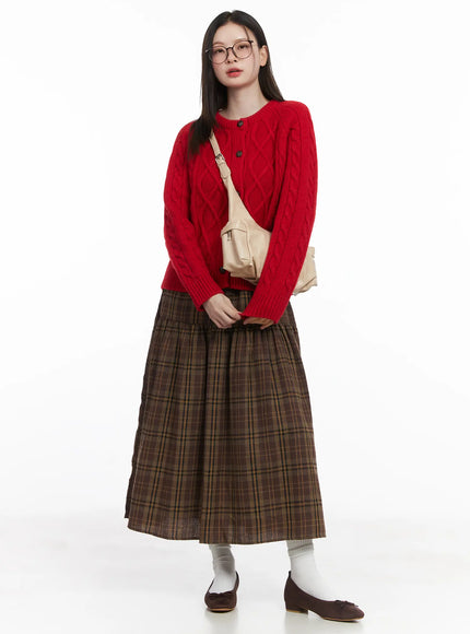 Oversized Chunky Cable Knit Cardigan CJ506